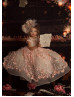 Blush Pink Pearl Beaded Flower Girl Dress